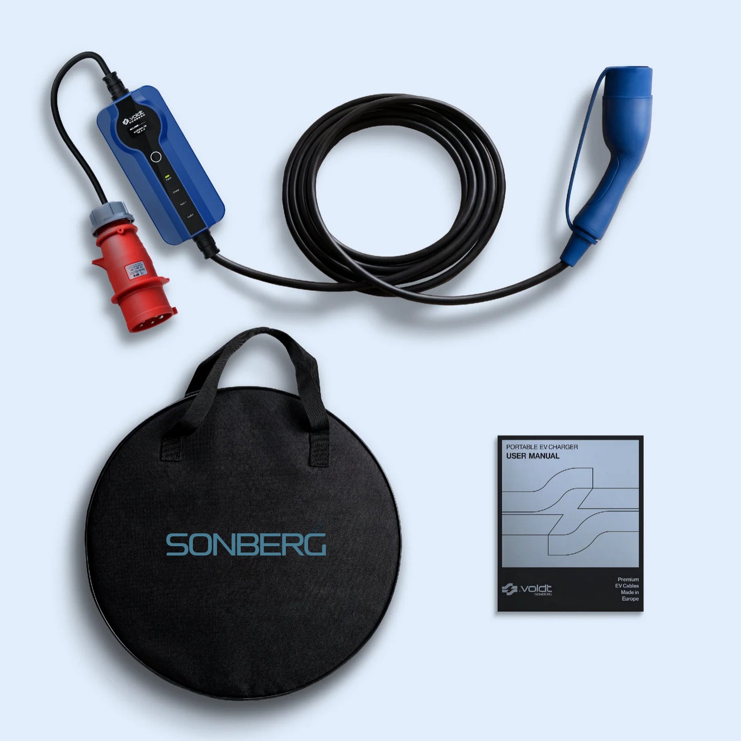Voldt® by Sonberg 11kW Portable EV charger commando plug 3 phase 8A - 32A + APP