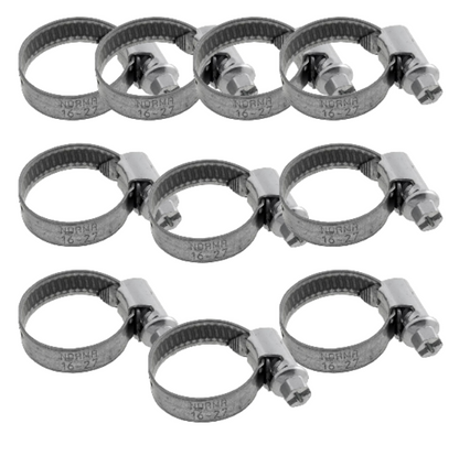 NORMA 16-27mm Wormdrive Hose Clamps